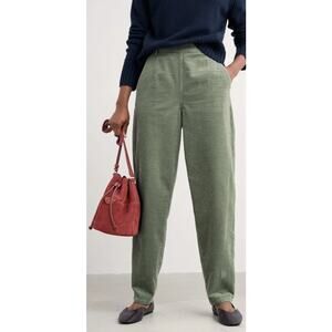 Seasalt Cornwall Trethornes Trousers Dusty Green Cord Straight Size 8 EUC